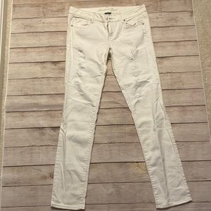 American Eagle Distressed Stretch White Skinny Jeans NWOT